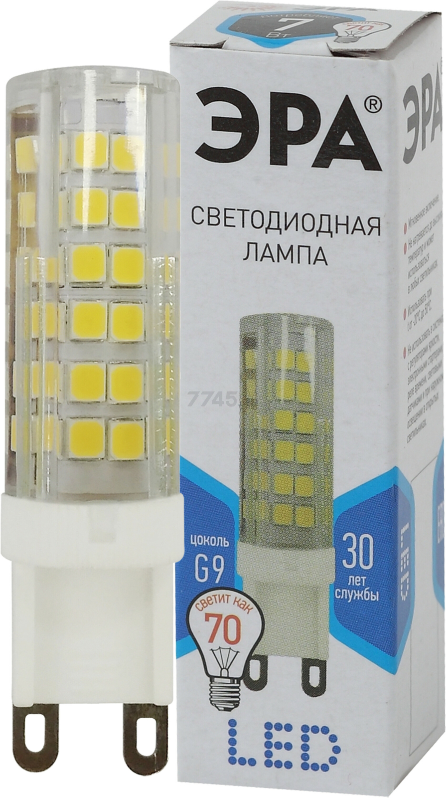 Лампа светодиодная G9 ЭРА ceramic-840 STD JCD 7 Вт - Фото 2